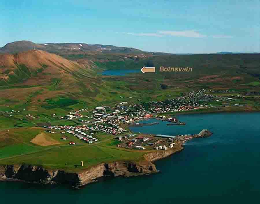 Fishing lake in Husavik North Iceland